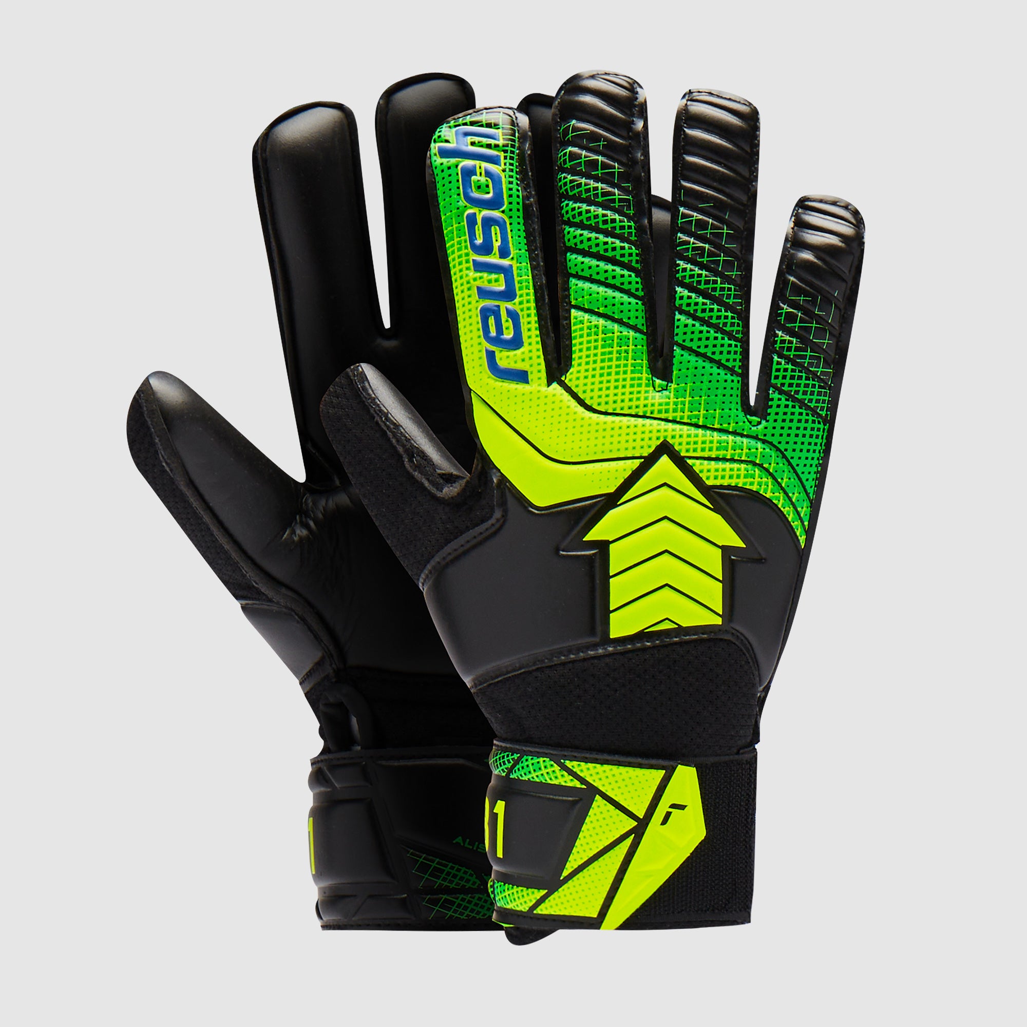 reusch handschuhe kinder größe 5 Reusch Kinder Attrakt AB1 Solid GK Handschuhe - Schwarz/Safety Gelb/Schwarz