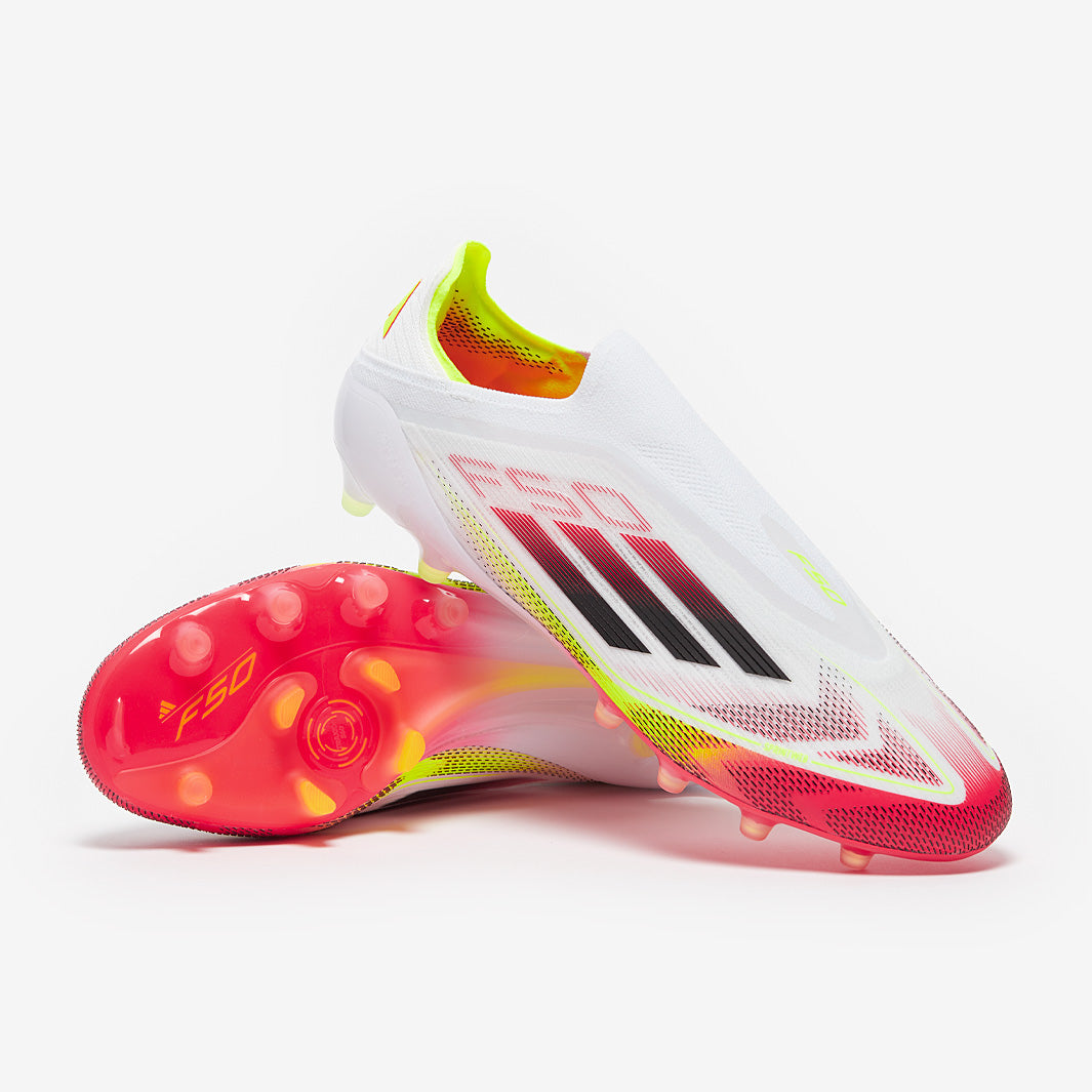 adidas F50 Elite Schnürungslos AG - Weiß/Schwarz/Solar Gelb
